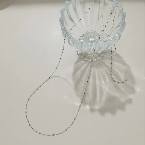 Chaîne Fine en Perles de Rocaille en Acier Inoxydable 304 Style Dopamine DIY Matériel pour Bijoux et Lunettes