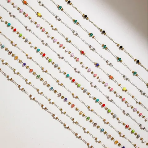 304 Edelstahl Kristallperlen Kette Für DIY Schmuckherstellung Bunte Strass Quasten Kette Halskette Armband Zubehör Material