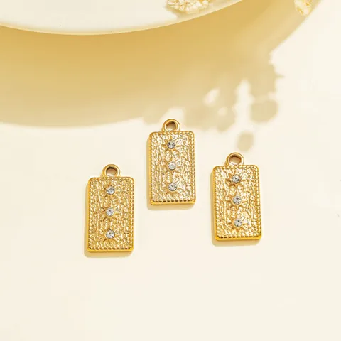 Stainless Steel Pendants For Jewelry Making DIY Charms Sun Star Shell Tarot Card Death Design Micro Pave Rhinestone Pendants For Necklaces