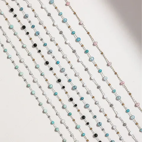 Boho 304 Edelstahl Strass Kristall Perlen Kette Für Handgefertigt DIY Halskette Haarnadel Quaste Schmuckherstellung Material