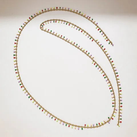 Stainless Steel Dopamine Candy Seed Bead Fine Chain Colorful DIY Jewelry Making Accessary For Necklace Bracelet Doll Clothing Craft