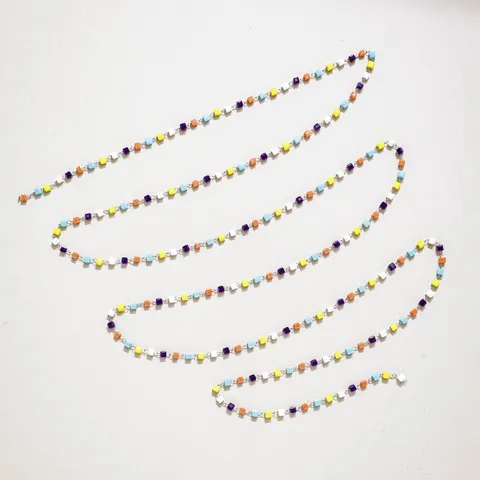 Bohemian 304 Stainless Steel Colorful Square Bead Chain For DIY Necklace Bracelet Making Fashion Jewelry Accessory