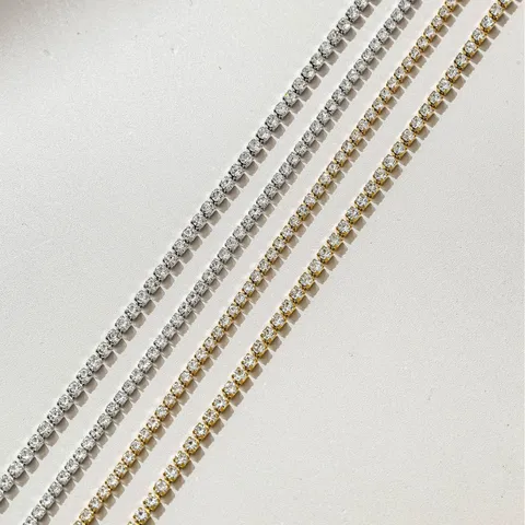 Chaîne de Coupe en Acier Inoxydable 304 avec Zirconia Garniture Strass Brillante Pour Bricolage Vêtements Col Bandoulière Sac Accessoires Bijoux Matériau Semi Fini