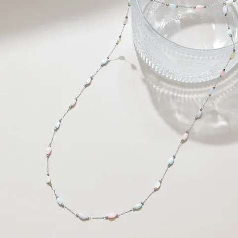 1 Meter French Style Macaron Shell Bead Chain 304 Stainless Steel Metal Link Chain For DIY Necklace Bracelet Accessory