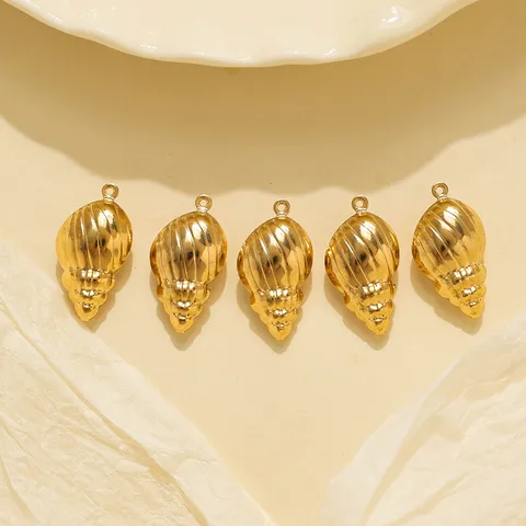 Breloques en Forme de Conque en Acier Inoxydable Or Rétro pour la Fabrication de Colliers et Boucles d'Oreilles Accessoires de Bijoux