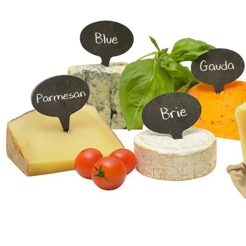 Natural Slate Cheese Labels Blank Food Markers Charcuterie Board Signs Plant Markers Black Stone Cheese Toppers