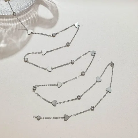 304 Stainless Steel DIY Chain For Jewelry Making Rhinestone Heart Star Moon Butterfly Cherry Semi-Finished Necklace Bracelet Anklet Material