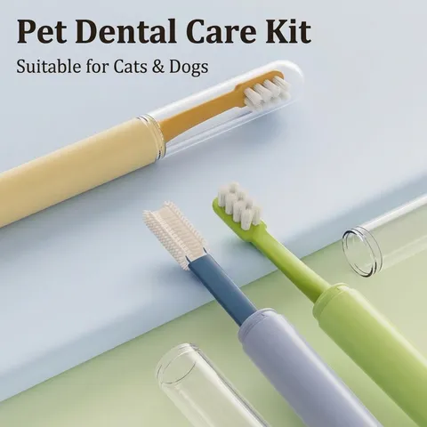 Pet Toothbrush Double-Sided TPR Oral Cleaning Tool Cat And Dog Universal Multi-Angle Clean Tooth Brush Pet Supplies