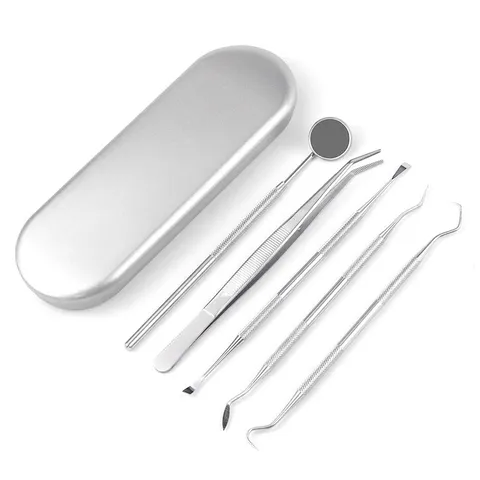Pet Dental Calculus Removal Tool Stainless Steel Teeth Cleaning Kit Cat Dog Oral Care Tool Pet Toothbrush Finger Wipes Set
