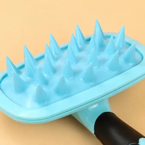 Spazzola per Bagno per Animali Domestici in Silicone Cane Gatto Spazzola di Toelettatura Pettine da Massaggio per la Rimozione dei Peli