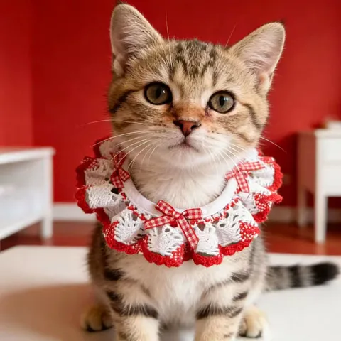 Cute Lace Pet Bib Cat Dog Saliva Towel Plaid Bowknot Cat Collar Scarf Soft Puppy Neckwear Pet Apparel Accessories
