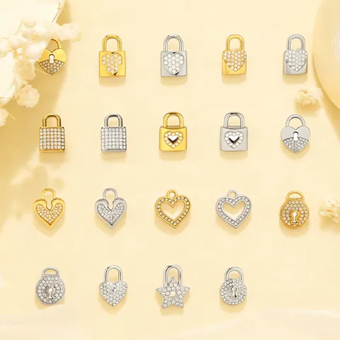 Vintage Edelstahl Herz Schloss Strass Anhänger Kristall Anhänger Charms Für DIY Halskette Schlüsselanhänger Taschen Kleidung Zubehör Handwerk