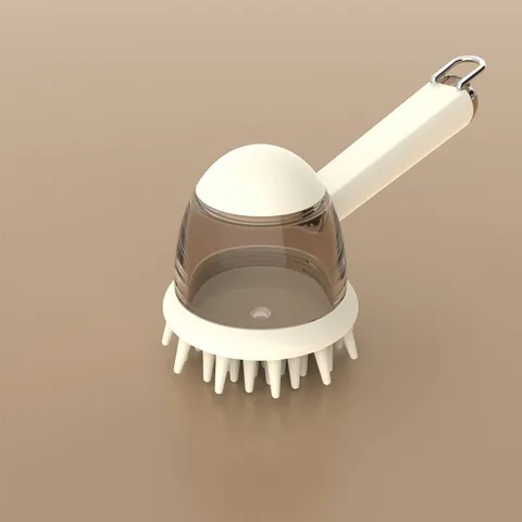 Pet Bath Brush Silicone Cat Dog Massage Brush Dispenser Soft Bristles Portable Pet Grooming Tool For Bathing Cleaning