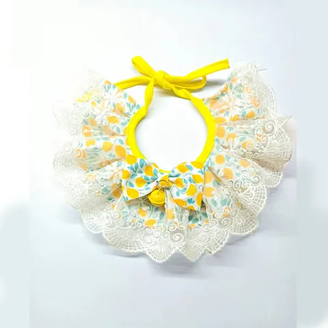 Sweet Fruit Pet Bib Lace Cat Dog Scarf Cute Bowknot Bell Puppy Collar Princess Style Pet Photography Accessories