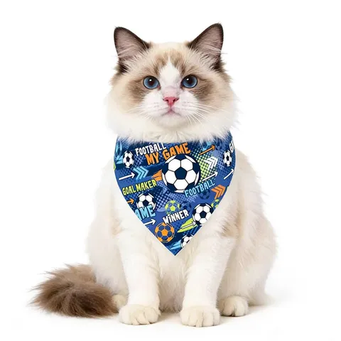 Foulard Triangulaire pour Animal de Compagnie Coupe du Monde Bavoir pour Chien Chat Tissu Polyester Respirant Accessoires