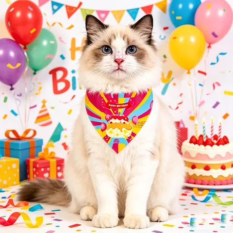 Haustier Geburtstag Halstuch Dreieckstuch Polyester Geburtstagsparty Lätzchen Für Kleine Mittlere Hunde Katzen Haustier Bekleidung Zubehör