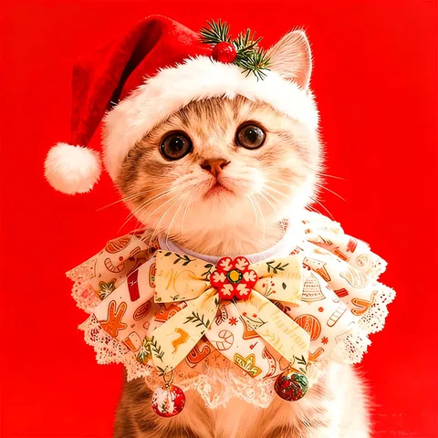 Princess Style Christmas Pet Collar Cute Dog Bib Scarf Lace Bowknot Bell Holiday Pet Apparel Accessories For Cats Dogs