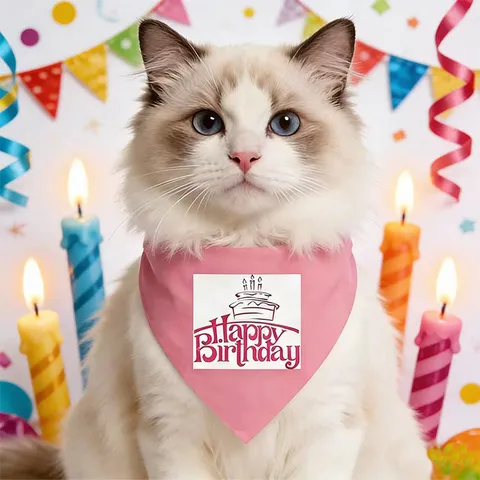 Haustier Geburtstag Halstuch Dreieckstuch Polyester Geburtstagsparty Lätzchen Für Kleine Mittlere Hunde Katzen Haustier Bekleidung Zubehör