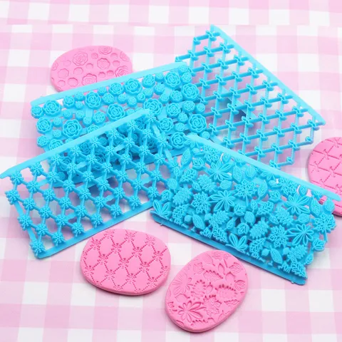 Plastic Fondant Cake Embossing Mold Grid Pattern Sugar Craft Decorating Tool Kitchen Bakeware Baking Mold