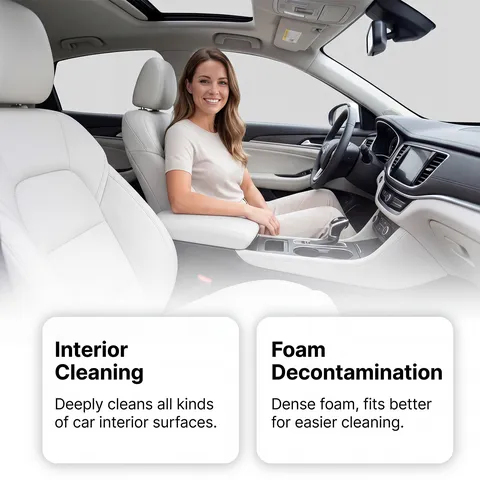 Car Interior Foam Cleaner Multi-Purpose Leather Seat Cleaning and Care Spray Household Auto Detailing Cleaning Agent