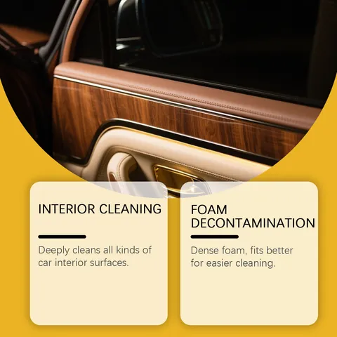 Car Interior Foam Cleaner Automotive Leather Care Deep Cleaning Spray Kit With Sponge And Cleaning Cloth