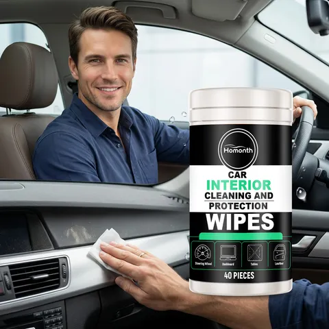 Lingettes De Nettoyage Pour Intérieur De Voiture Volant Tableau De Bord Cuir Et Pièces En Plastique Entretien