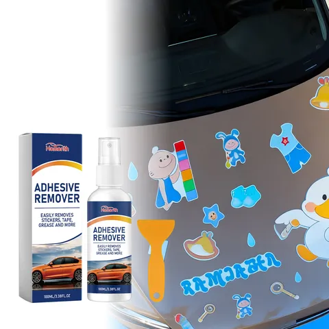 Multi Purpose Adhesive Remover Spray Sticker Residue Cleaner With Plastic Scraper For Car And Home Surface