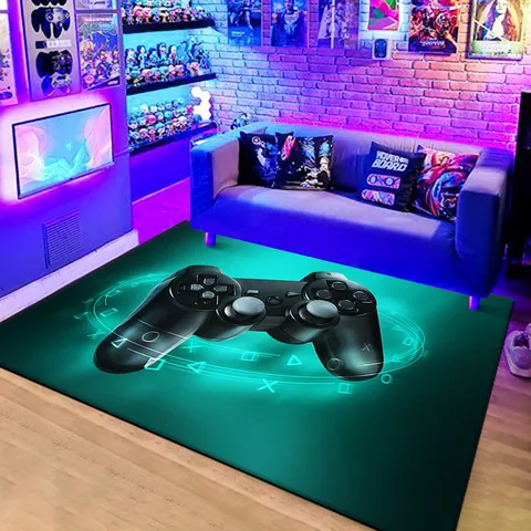 E-Sports Gaming Χαλί για Σαλόνι Αντιολισθητικό Μτίβο Gamepad Δάπεδο Διακόσμηση Δωματίου Gamer