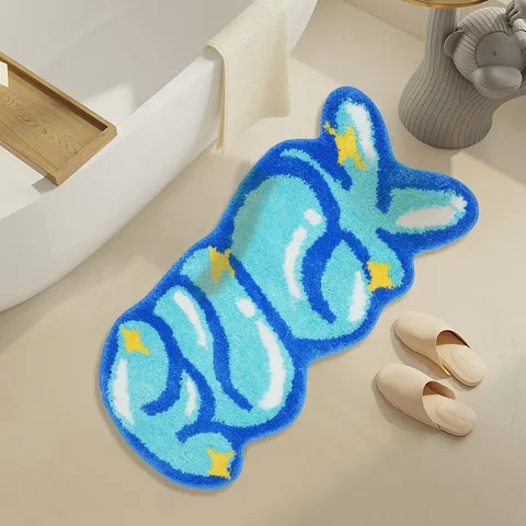 Funny Letters Shaped Floor Mat Anti-Slip Bathroom Door Mat Home Decor Rug