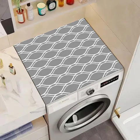 Diatomeenerde Waschmaschinen Abdeckung Matte Staubdicht Absorbierend Rutschfest Geometrische Linien Heimdekoration Arbeitsplattenmatte