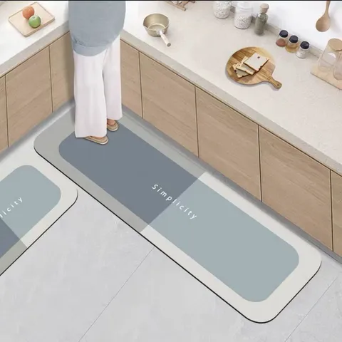 Minimalist Diatom Mud Kitchen Floor Mat Absorbent Anti Slip Mat Two Piece Set Home Decor Rug