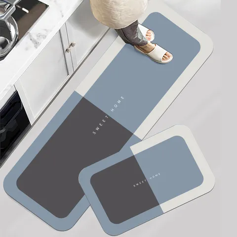 Minimalist Diatom Mud Kitchen Floor Mat Absorbent Anti Slip Mat Two Piece Set Home Decor Rug