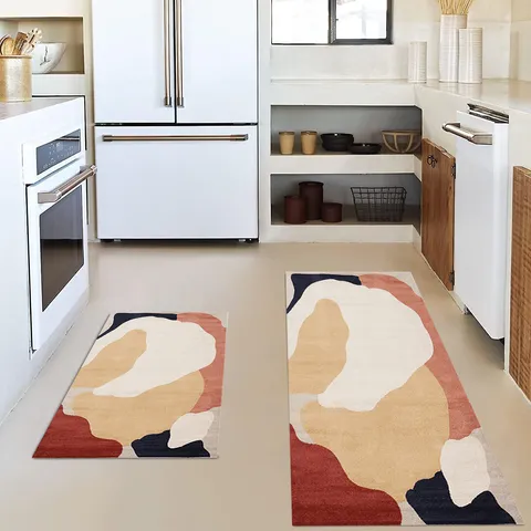 Bohemian Kitchen Rug Set Non Slip Runner Mat For Floor Home Decor Geometric Printed Polyester Floor Mat