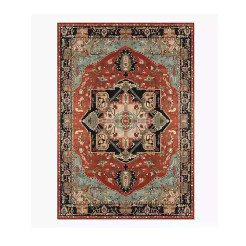 Αμερικανικό Ρετρό Bohemian Style Πολυεστερικό Χαλί Τυπωμένο Αντιολισθητικό Ανθεκτικό στη Βρωμιά για Σαλόνι Υπνοδωμάτιο