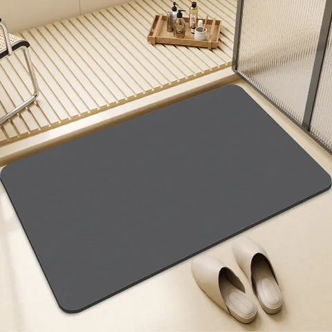 Einfarbig Diatomeenerde Absorbierend Rutschfest Badezimmer Bodenmatte Minimalistis