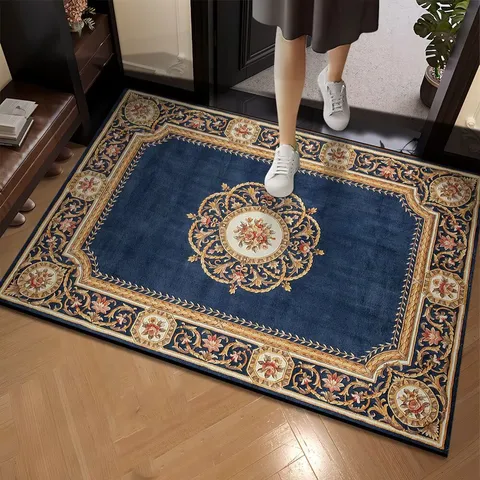 Zerbino Stile Persiano Velluto di Cristallo Tappetino Antiscivolo Tappeto Vintage Bohemien per Ingresso