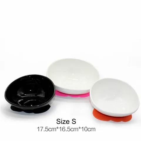 Slanted Ceramic Pet Bowl Dog Cat Food Water Bowl With Non-Slip Silicone Mat Raised Feeding Bowl For Small Dogs Cats