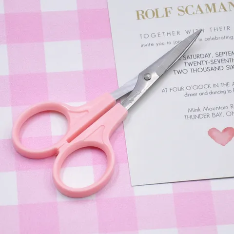 Stainless Steel And Plastic Curved Detail Scissors Pink Craft Scissors For Clay Wool Felt DIY Art Cutting Tool