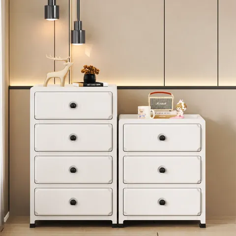 Multilayer Plastic Storage Cabinet Bedside Table With Drawers Modern Minimalist Home Bedroom Organizer Rack Furniture