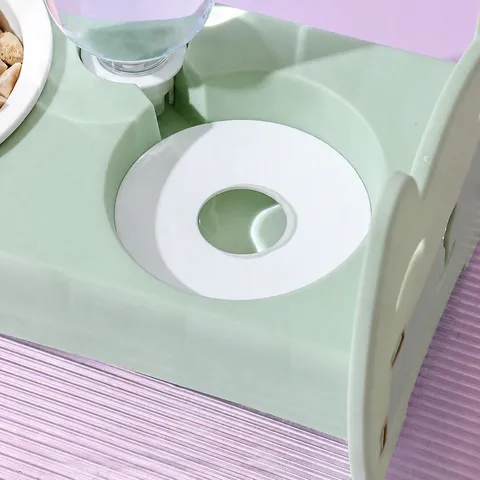 Cat And Dog Double Bowl Automatic Water Dispenser Pet Feeding Station Plastic Raised Bowl With Food Container Pet Supplies