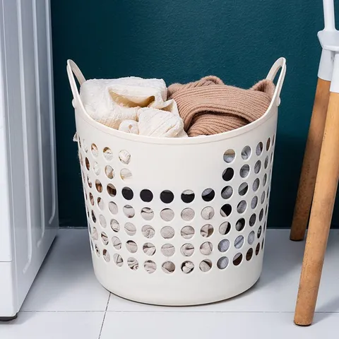 Cesto de Ropa Sucia de Plástico para el Hogar Gran Capacidad Hueco Plegable Contenedor de Almacenamiento Organizador