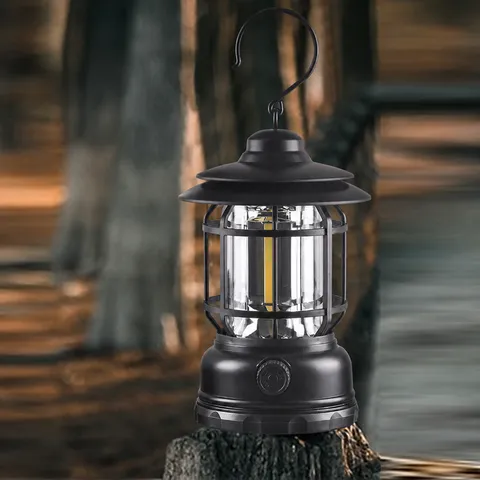 Retrò LED Lanterna da Campeggio Ricaricabile Esterno Portatile Emergenza Luce Atmosfera Impermeabile Tenda Escursionismo Lampada