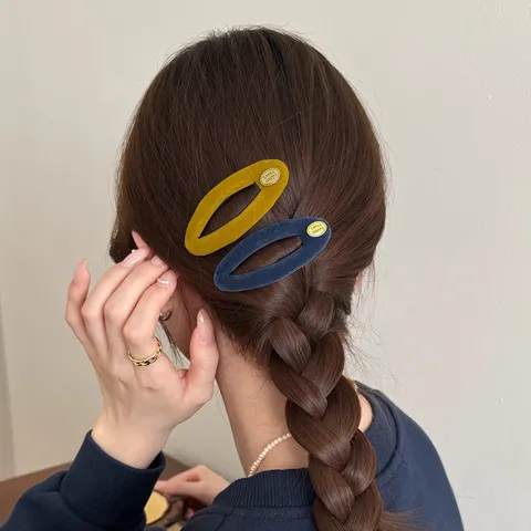 Vintage Samt Haarspange Für Damen Gold Tag BB Clip Koreanischer Stil Seitenhaarnadel Elegante Kopfschmuck Accessoires
