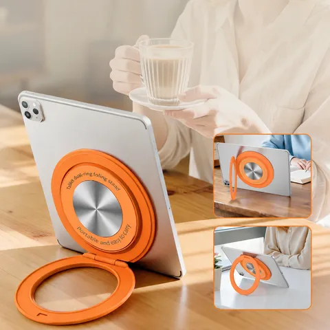 360 Grad Drehbarer Faltbarer Tablet-Ständer Tragbarer Desktop-Telefonhalter Kunststoff Und Metall Universeller Tischhalter