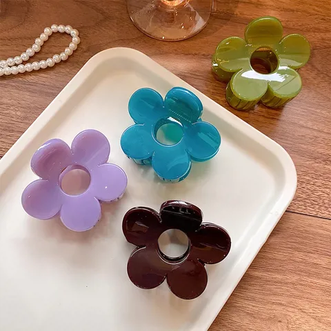 Elegante Fermaglio per Capelli a Fiore per Donna Molla in Resina Lucida per Capelli Folti Accessori per Capelli Semiraccolti Copricapo Quotidiano