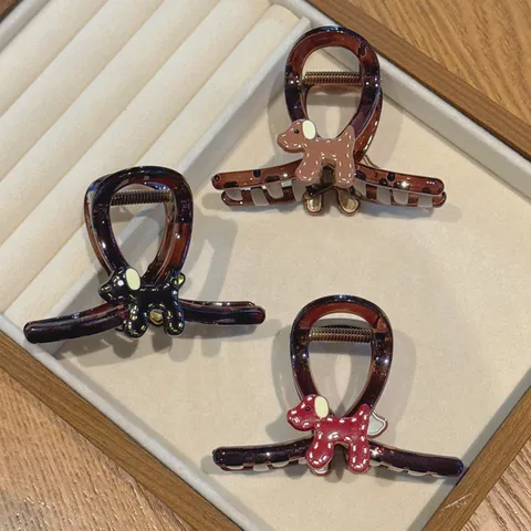 Süßer Cartoon Hund Legierung Acryl Haargreifer Mode Haarklammer Schildpatt Haarspange Haarschmuck Für Damen Alltag Pendeln
