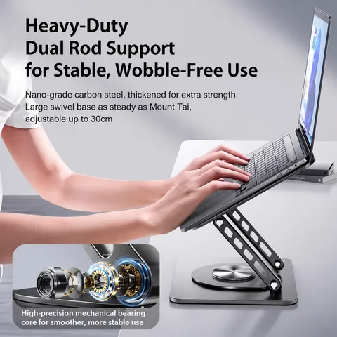 Alloy Steel Laptop Stand Desktop Multi Functional 360 Rotating Folding Cooling Riser For Notebook Tablet Office Home