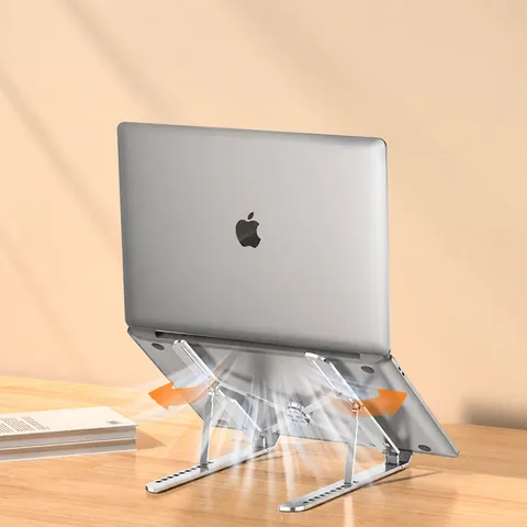 Φορητή Πτυσσόμενη Βάση Laptop από Κράμα Αλουμινίου Ρυθμιζόμενου Ύψους Επιτραπέζια Στήριξη Εργονομική Βάση Υπολογιστή