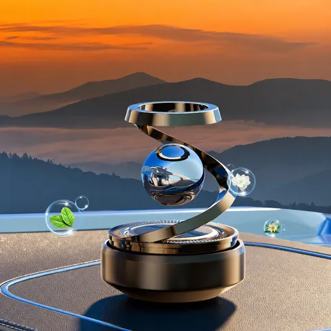 Auto Zonne-energie Sterring Roterende Parfumhouder Zwevende Bal Aromatherapie Auto Interieur Luchtverfrisser Ornament Decoratie