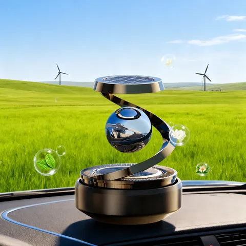 Difusor de Aromaterapia Solar para Coche Doble Anillo Suspensión Rotatorio Perfume de Coche Ambientador Decoración de Interior